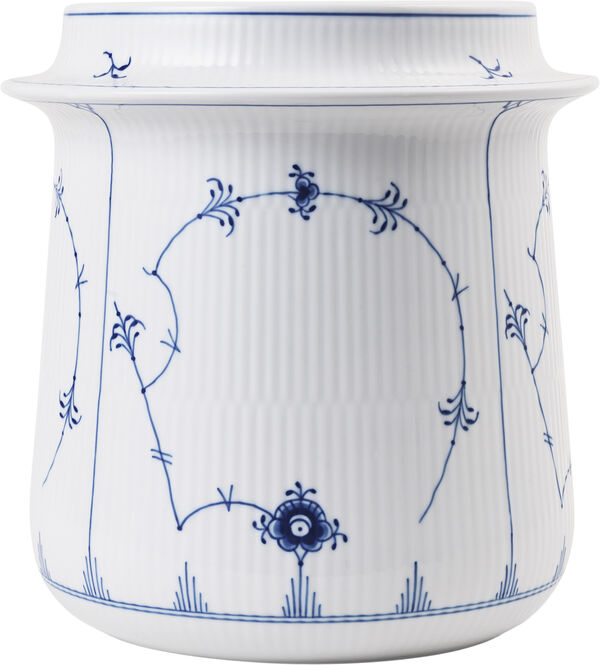 Musselmalet Riflet vinkøler, 21,5 cm.