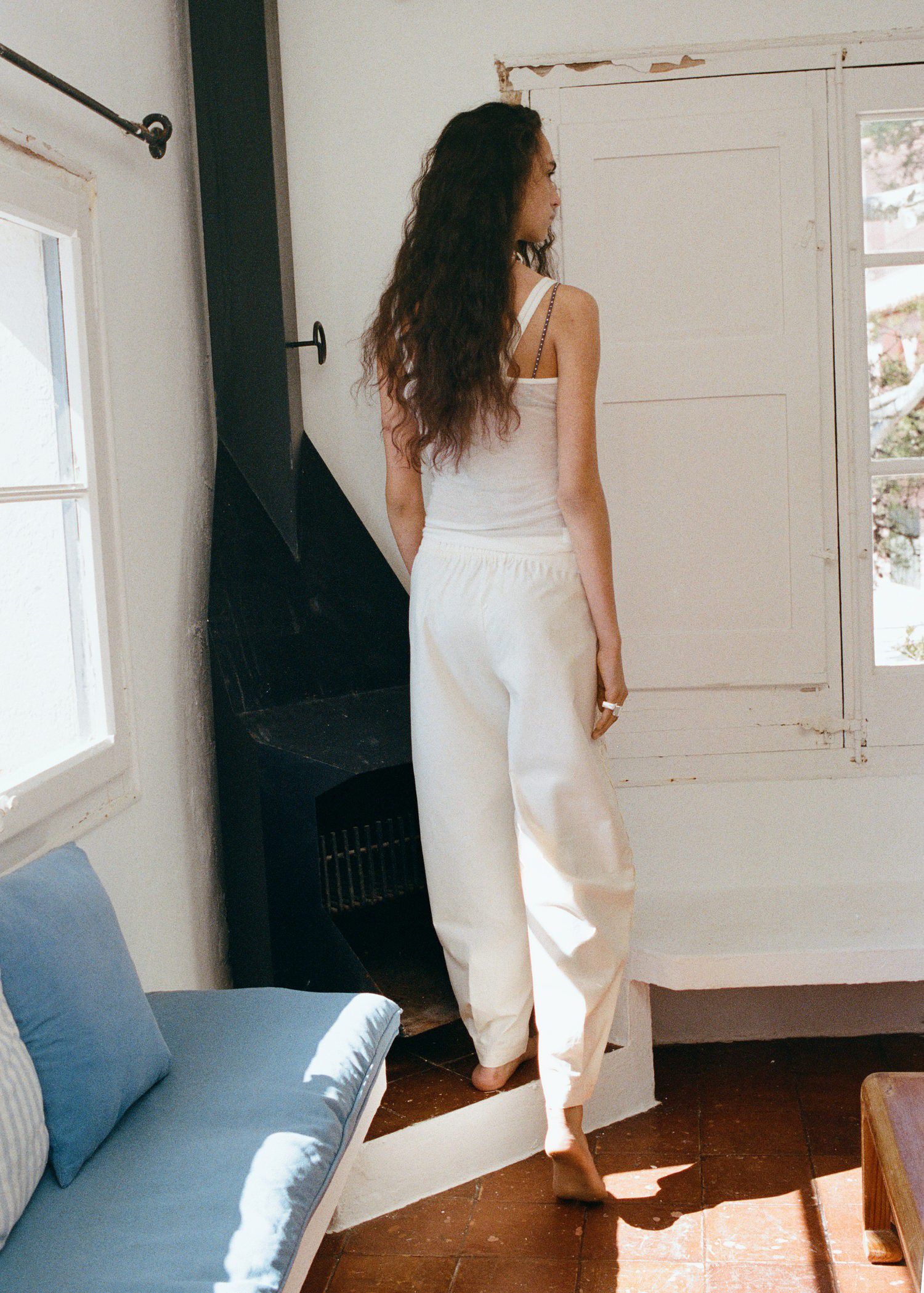 100% cotton trousers with embroider