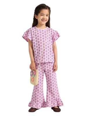 trousers flare frill medallion