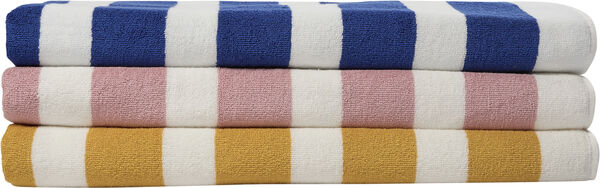 Beach towel 100x180 olympian blue/star white stripe GOTS