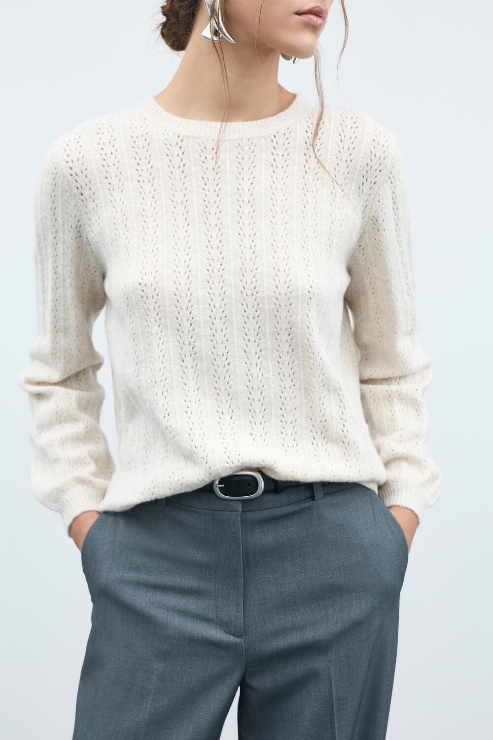 VILIGA POINTELLE L/S O-NECK TOP -NO