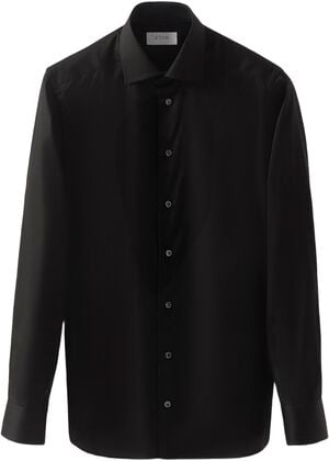 Slim Fit Black Signature Twill Shirt