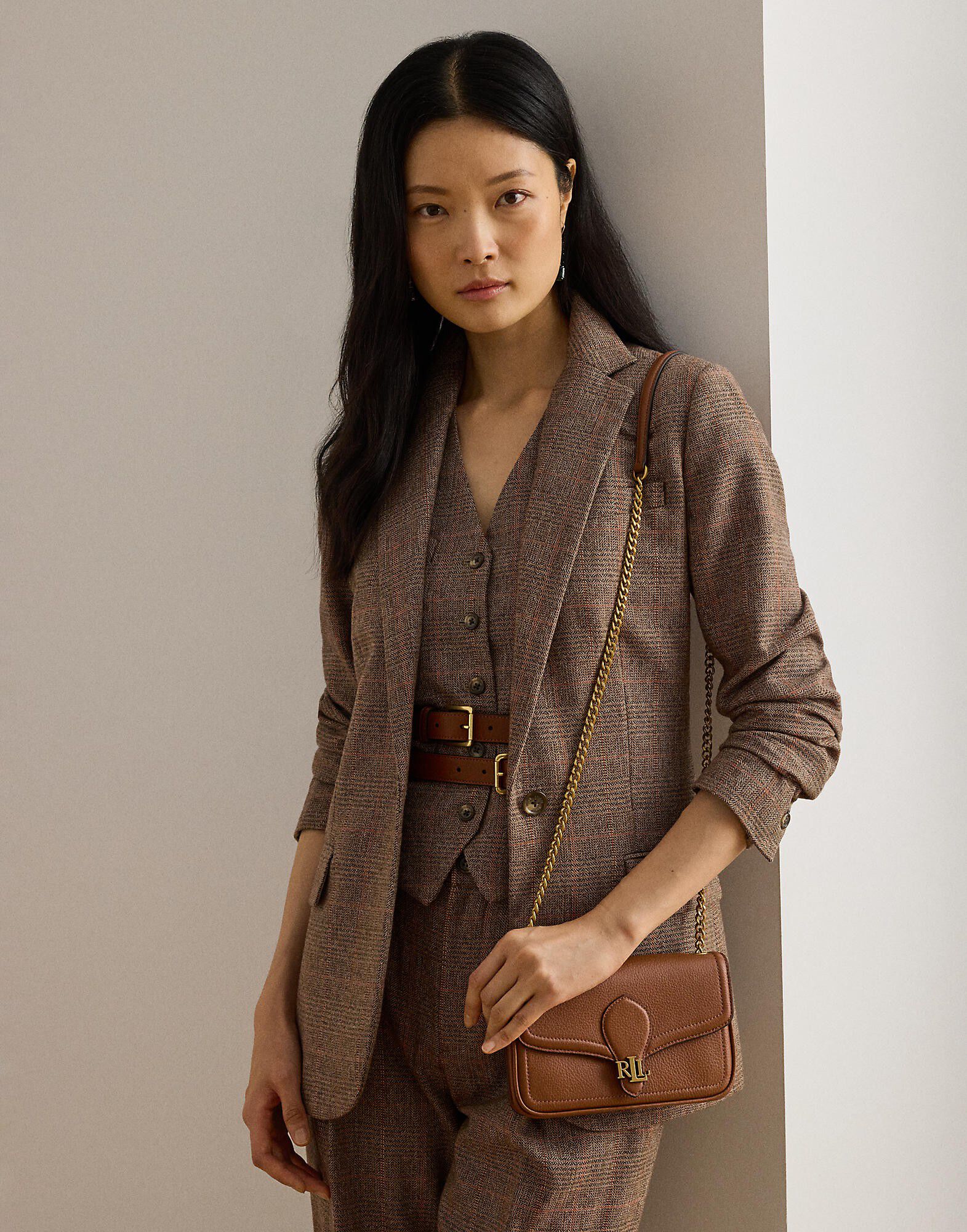 Pebbled Leather Bradley Crossbody Wallet