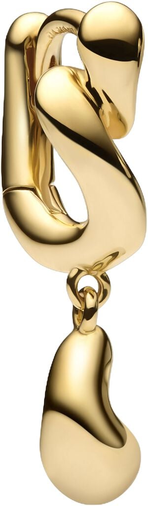 Whirl Drop Huggie Gold