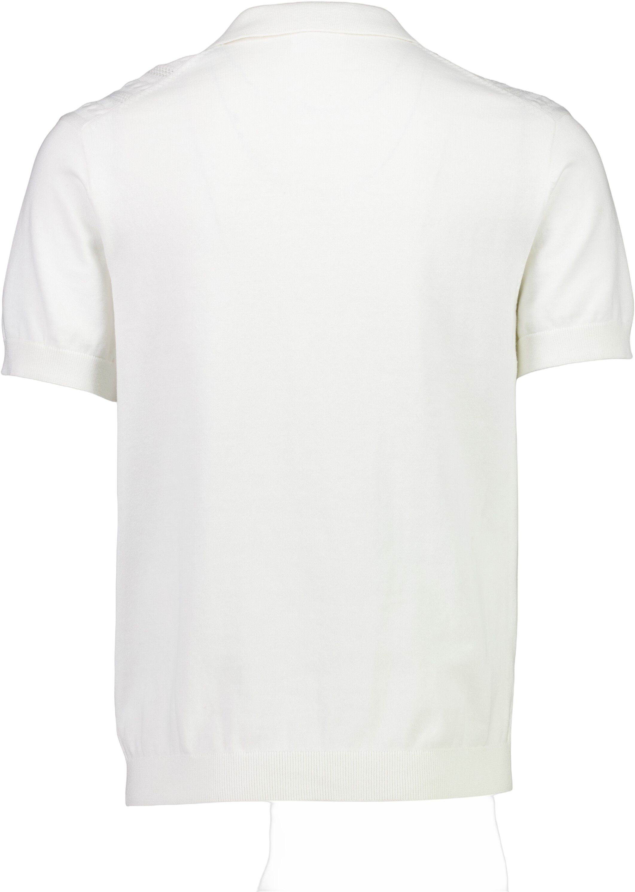 Knitted S/S cable v-neck polo