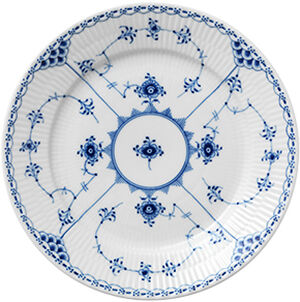Blue Fluted Half Lace 22 cm tallrik