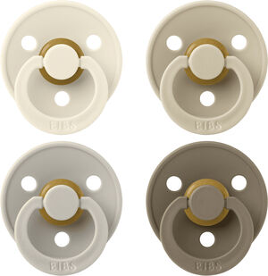 BIBS Pacifier Colour 4 PACK Latex Size 2 Ivory/Sand/Vanilla/