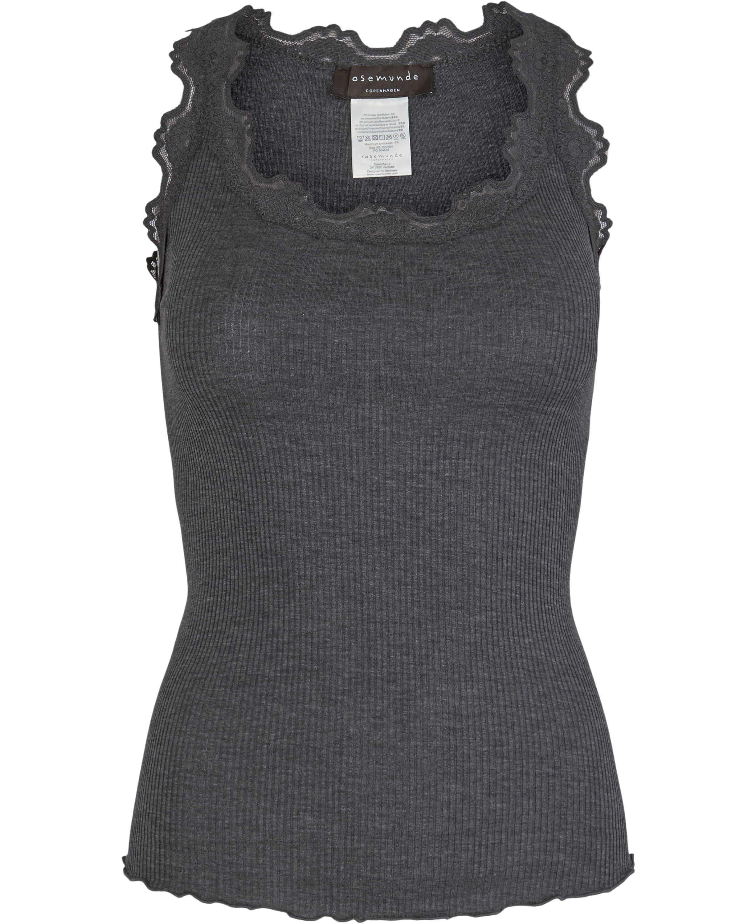 Silk top regular w/vintage lace