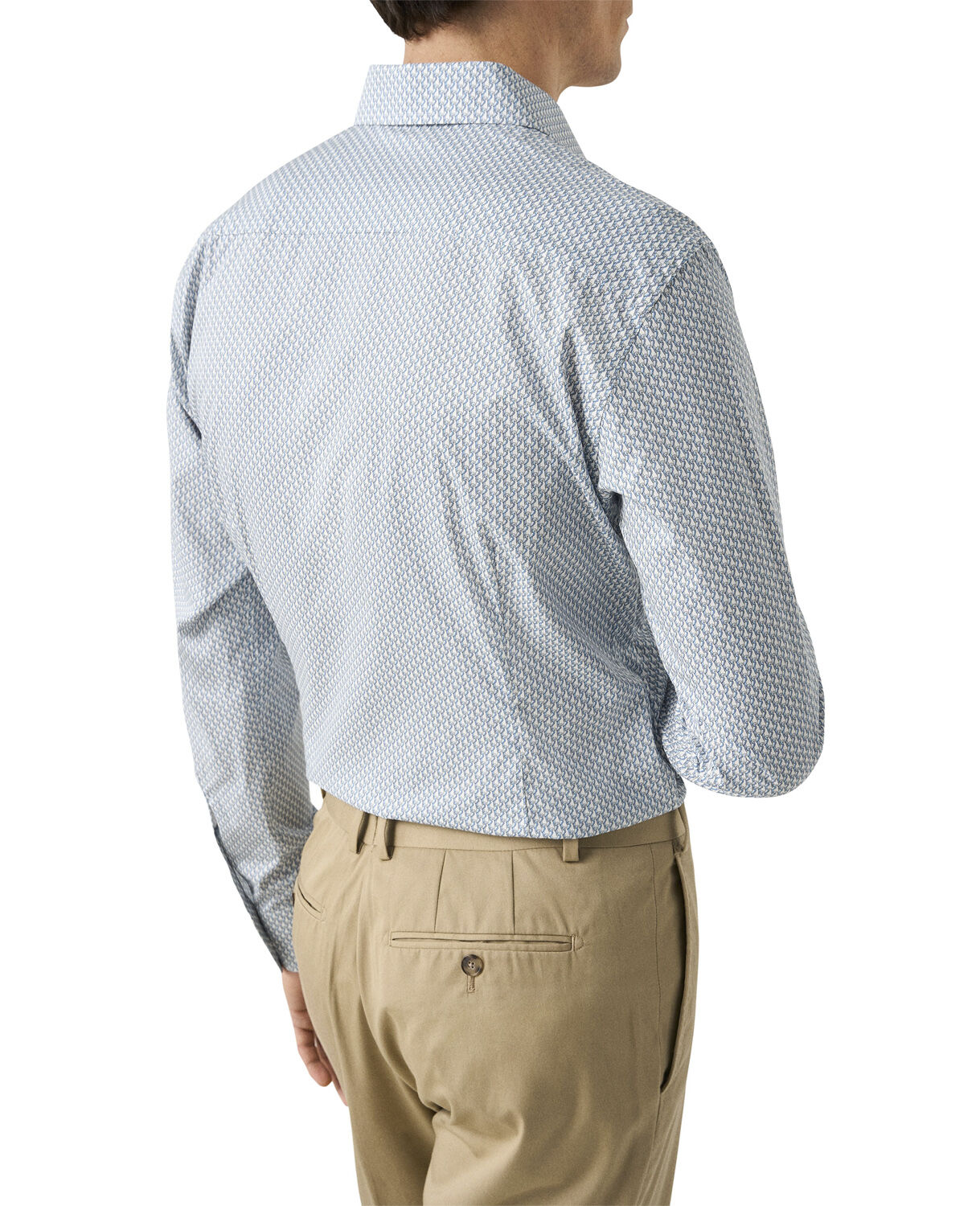 Slim Fit Light blue Parrot Print Signature Twill Shirt