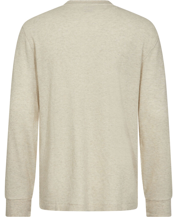 Waffle-Knit Henley Sleep Shirt