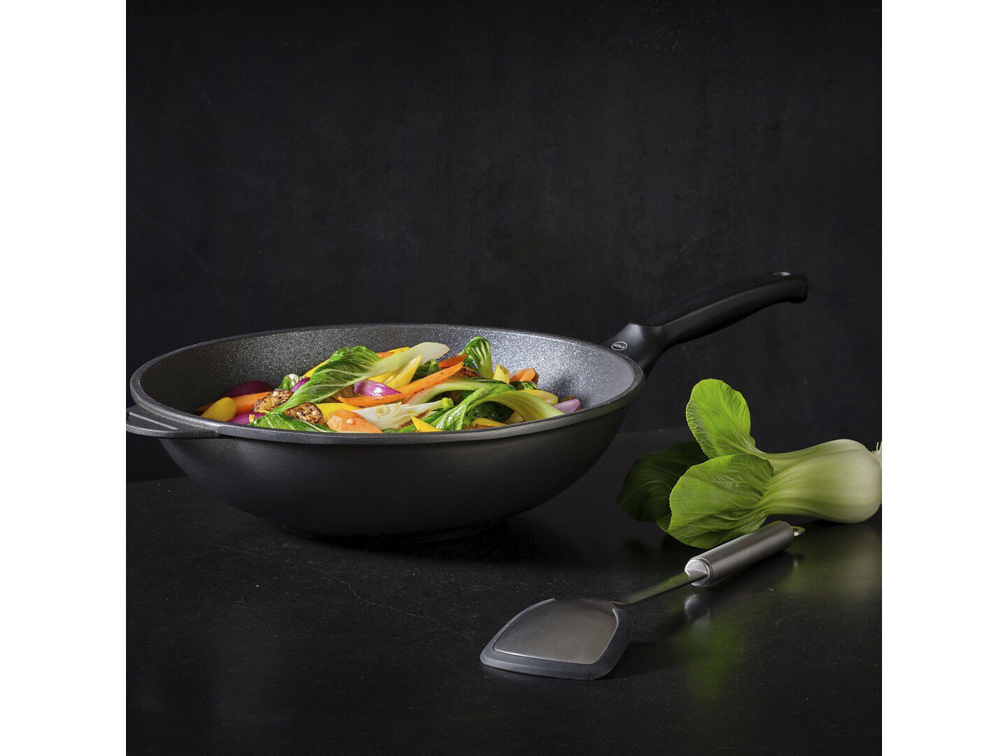 Woksked/blandarsked 38,8 cm St&aring;l/Silikon