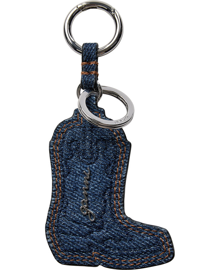 Western Boot Keyring Denim
