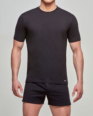 T-shirt O Neck Rib Pure Cotton