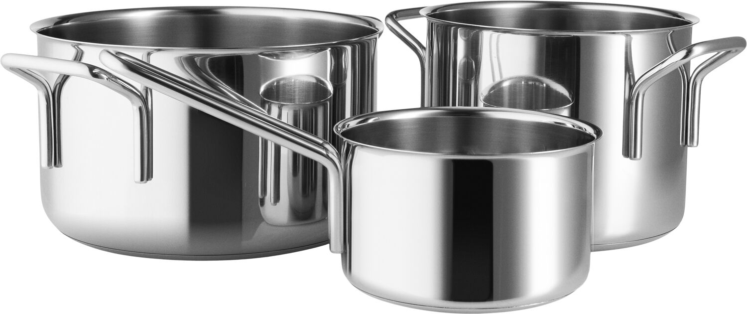Stainless Steel Grydes&aelig;t 3 stk. 1,1 l 2,2 l 3,6 l