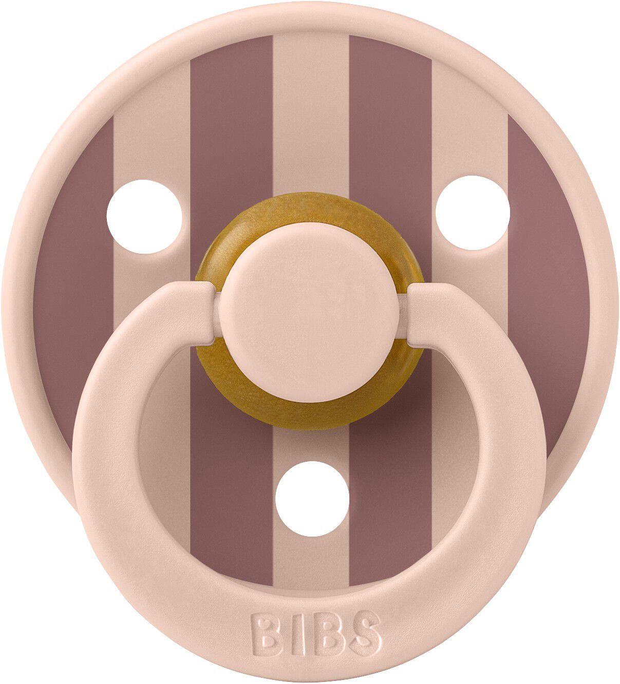 BIBS Pacifier Studio Colour Block Latex Size 2 Blush/Woodchu