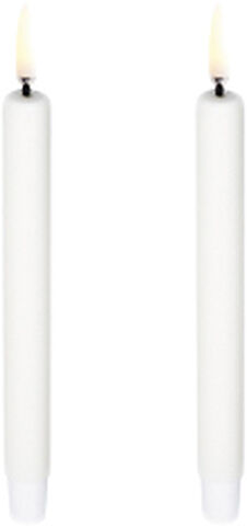LED taper candle, Nordic white, Smooth, 1,3x13,8 cm / 2-pack