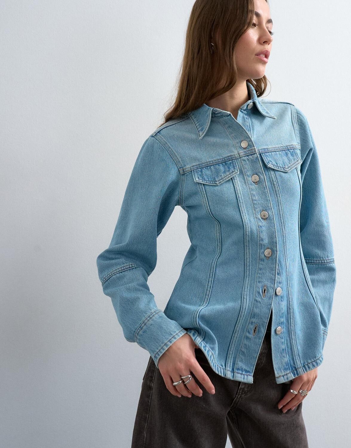 Tseddy Denim Ls Shirt Dnm