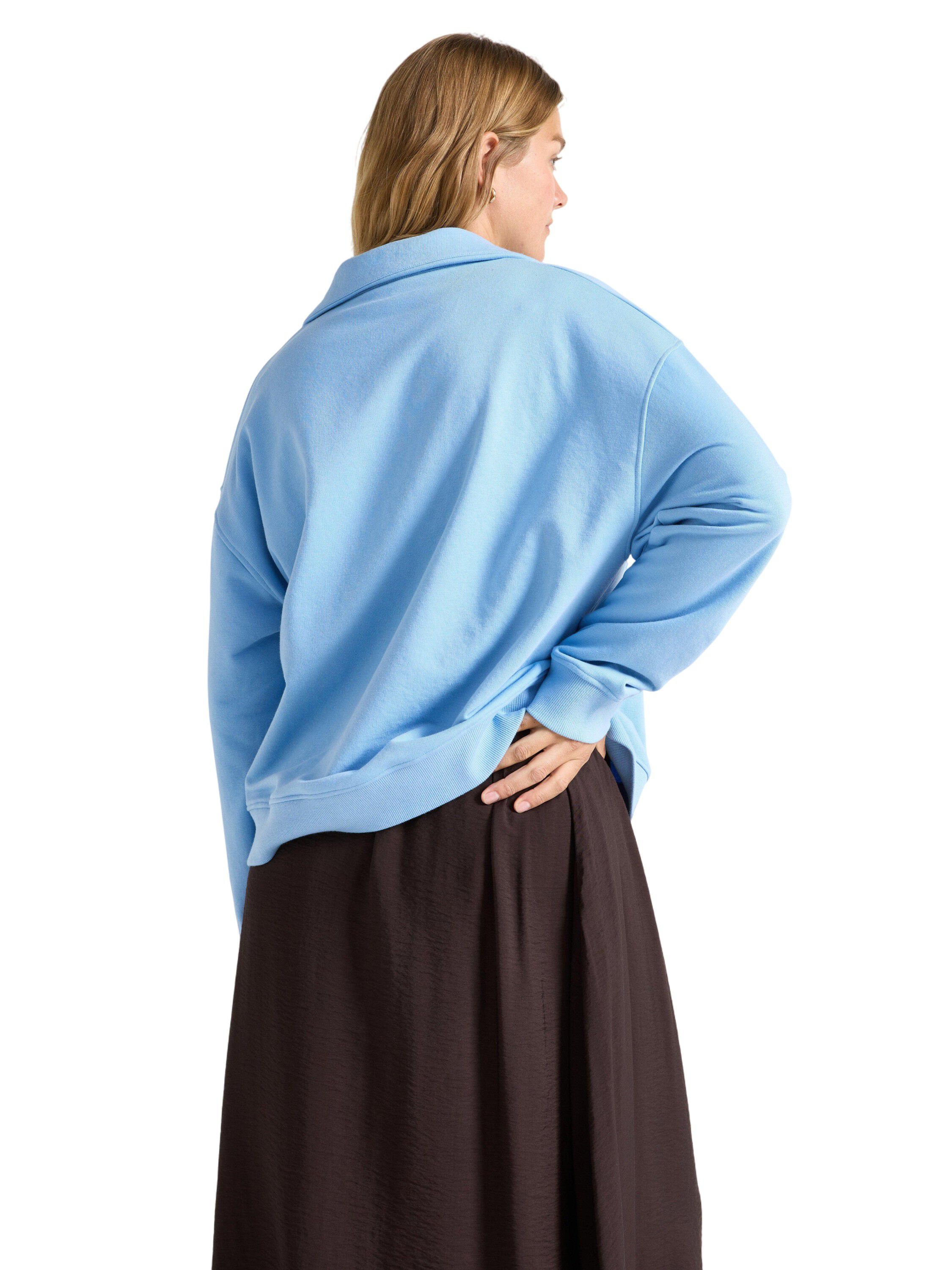 Mjuk sweatshirt med half zip och av