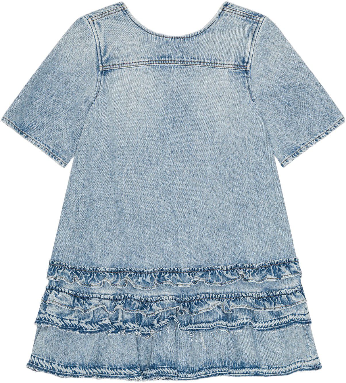 Soft Rigid Denim Open Back Frill Mi