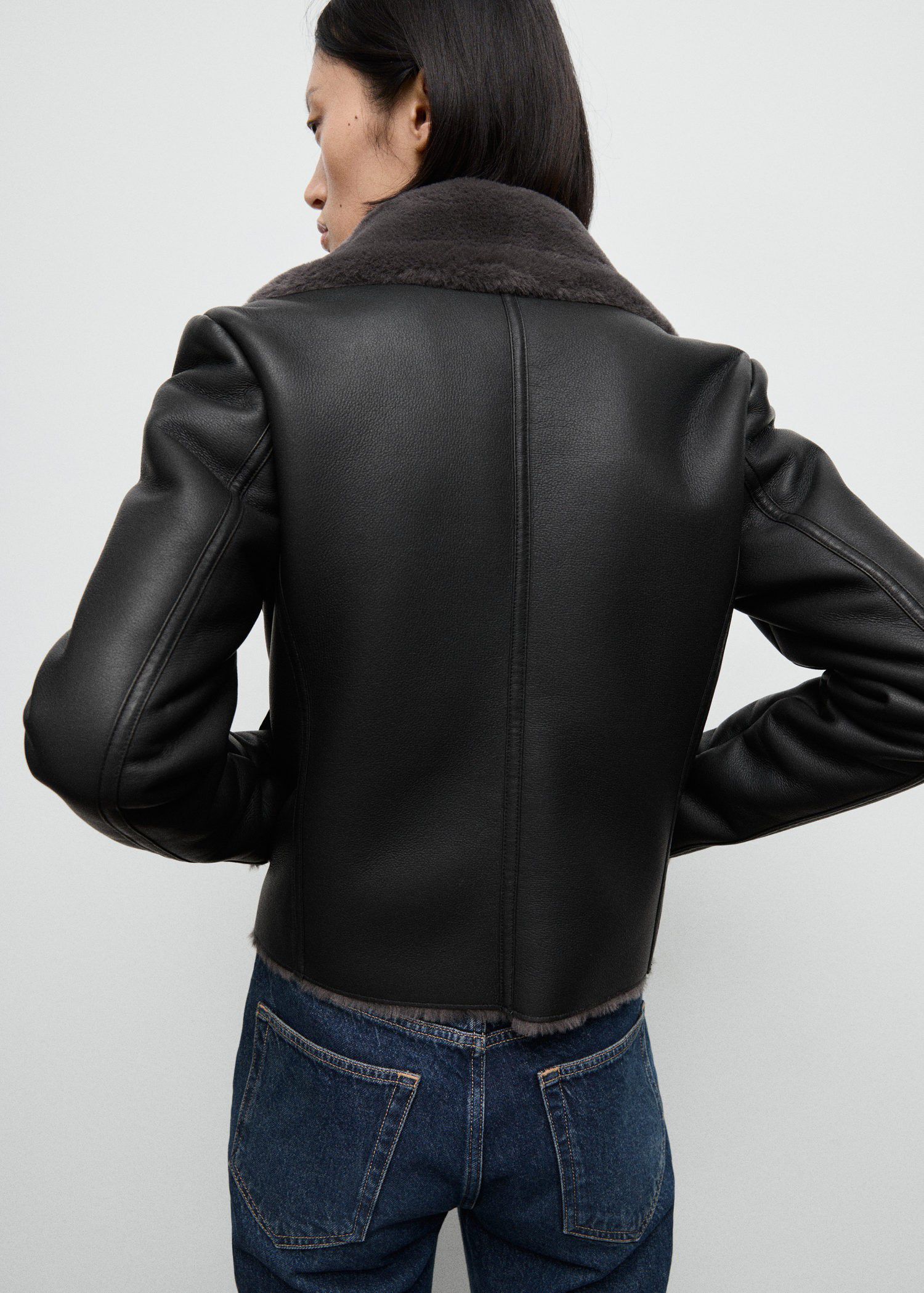 Fur-effect biker jacket