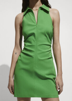 Zipper shirt dress