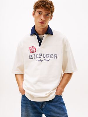 Relaxed Logo Embroidery Rugby Polo Shirt