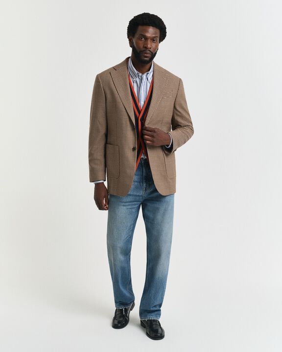 REL GINGHAM CHECK BLAZER