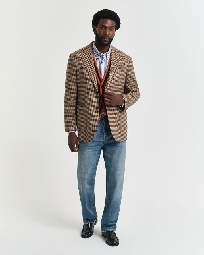REL GINGHAM CHECK BLAZER