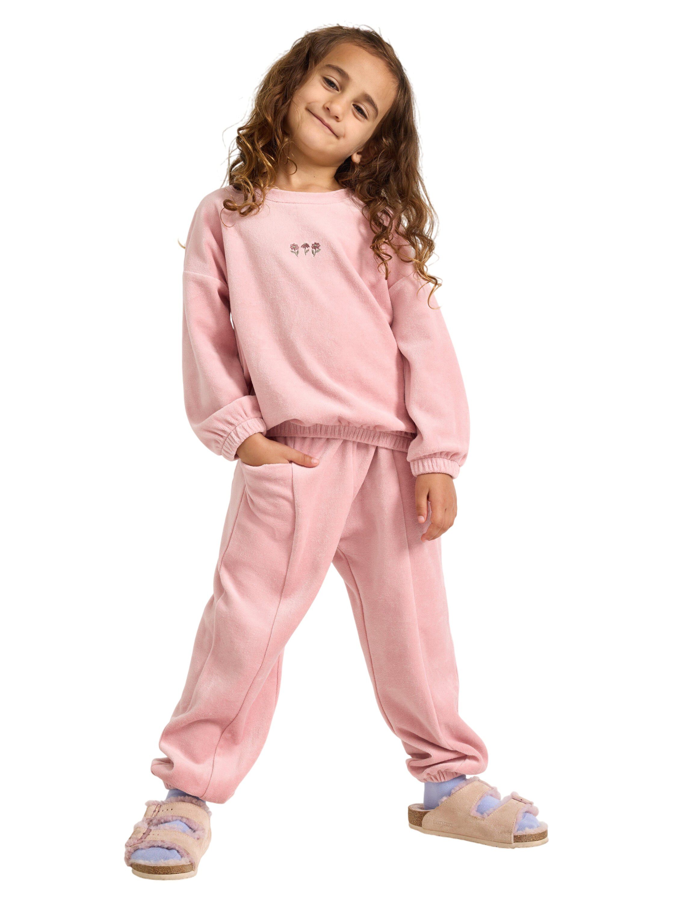 Oversized velourtr&ouml;ja med broderi