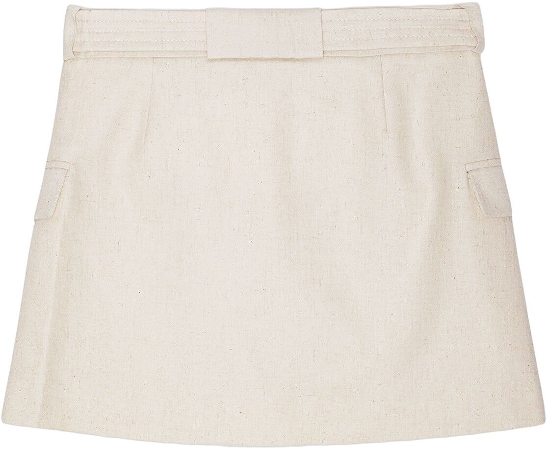 Cotton Melange Tailoring Mini Skirt