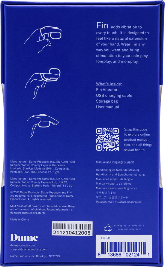 DAME - FIN FINGER VIBRATOR QUARTZ