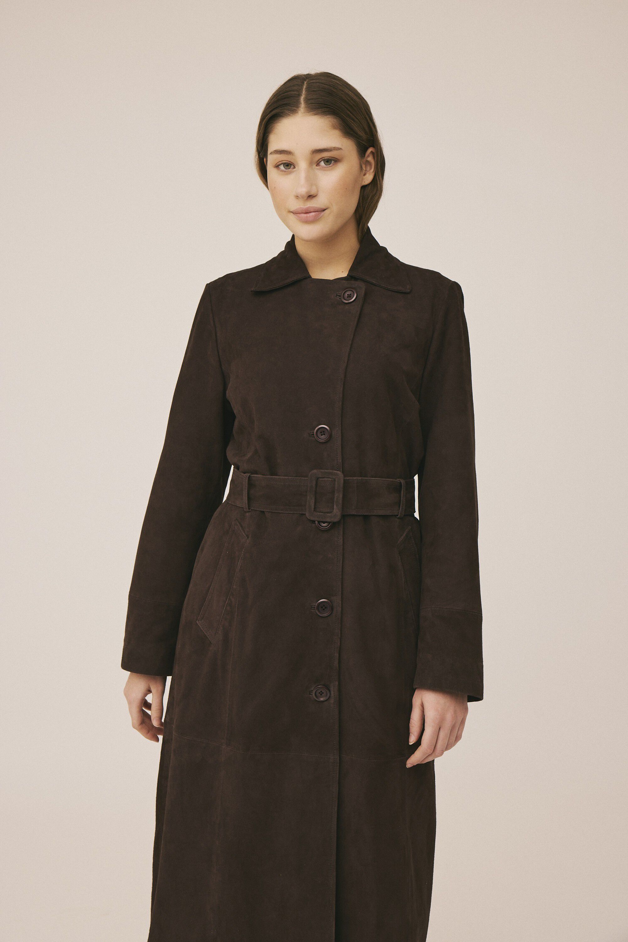 Esi 8 Trench coat - 100% Lamb suede LWG
