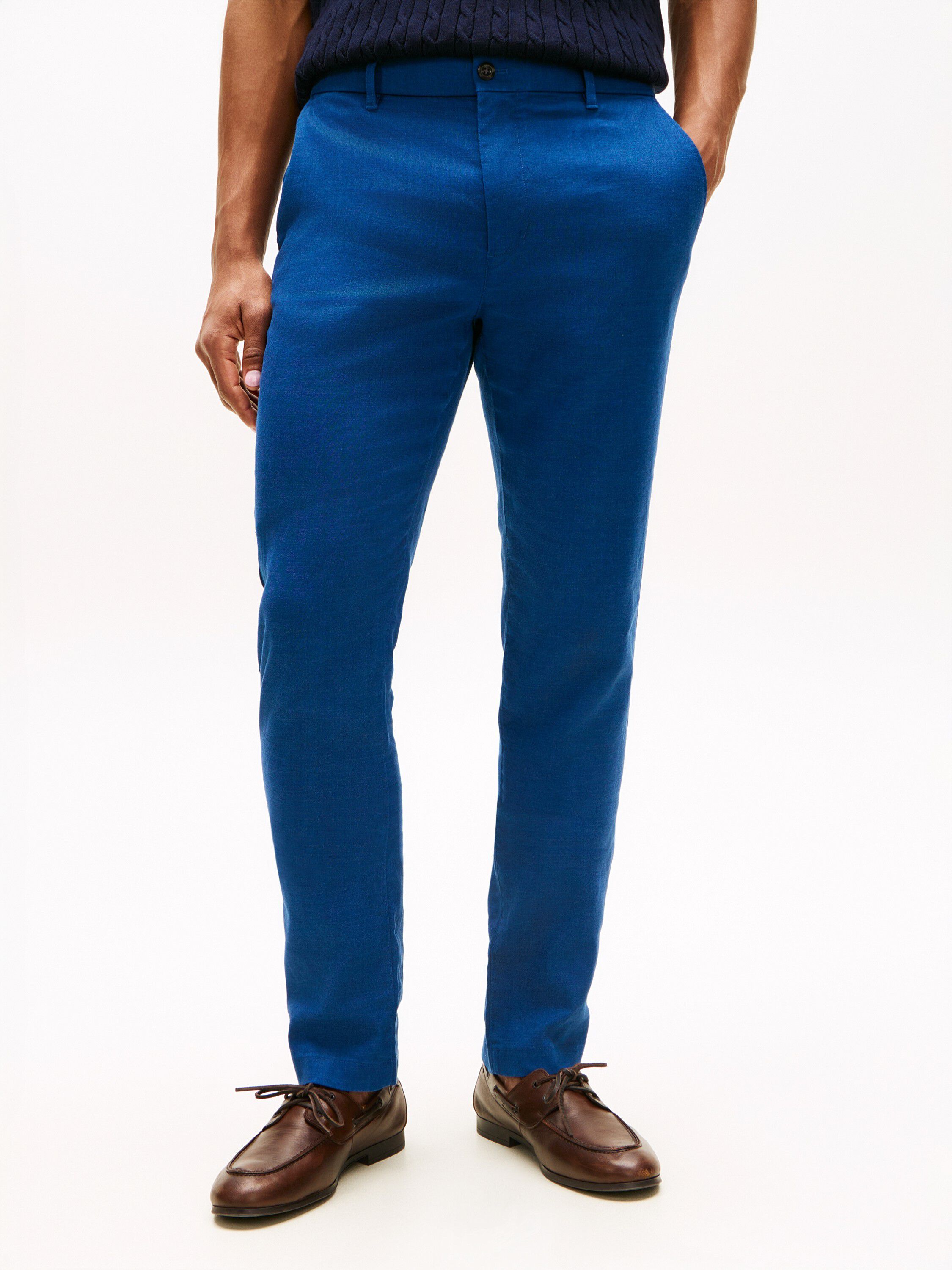 Denton Straight Leg Linen Blend Chinos