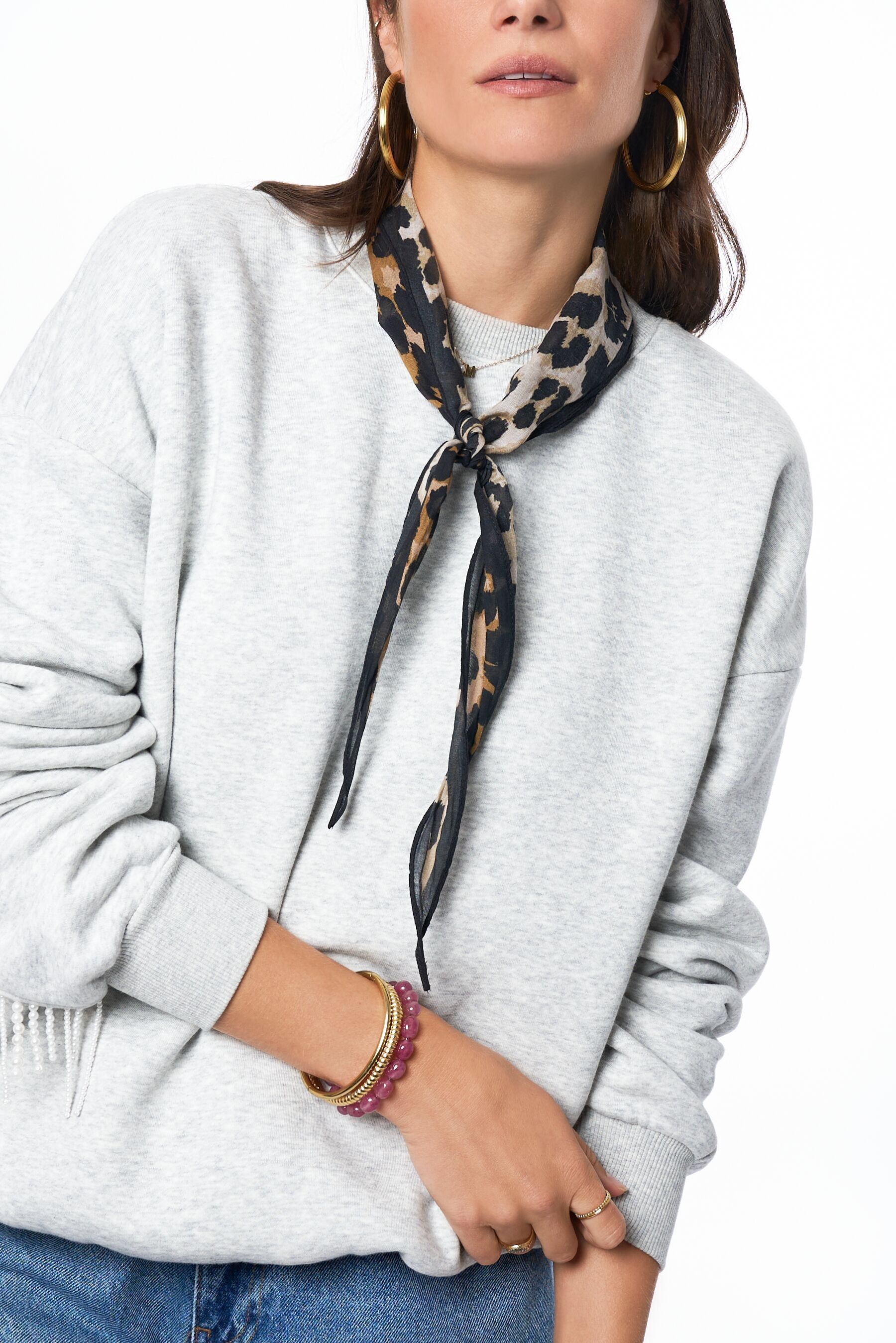 Scarf leopard black edge