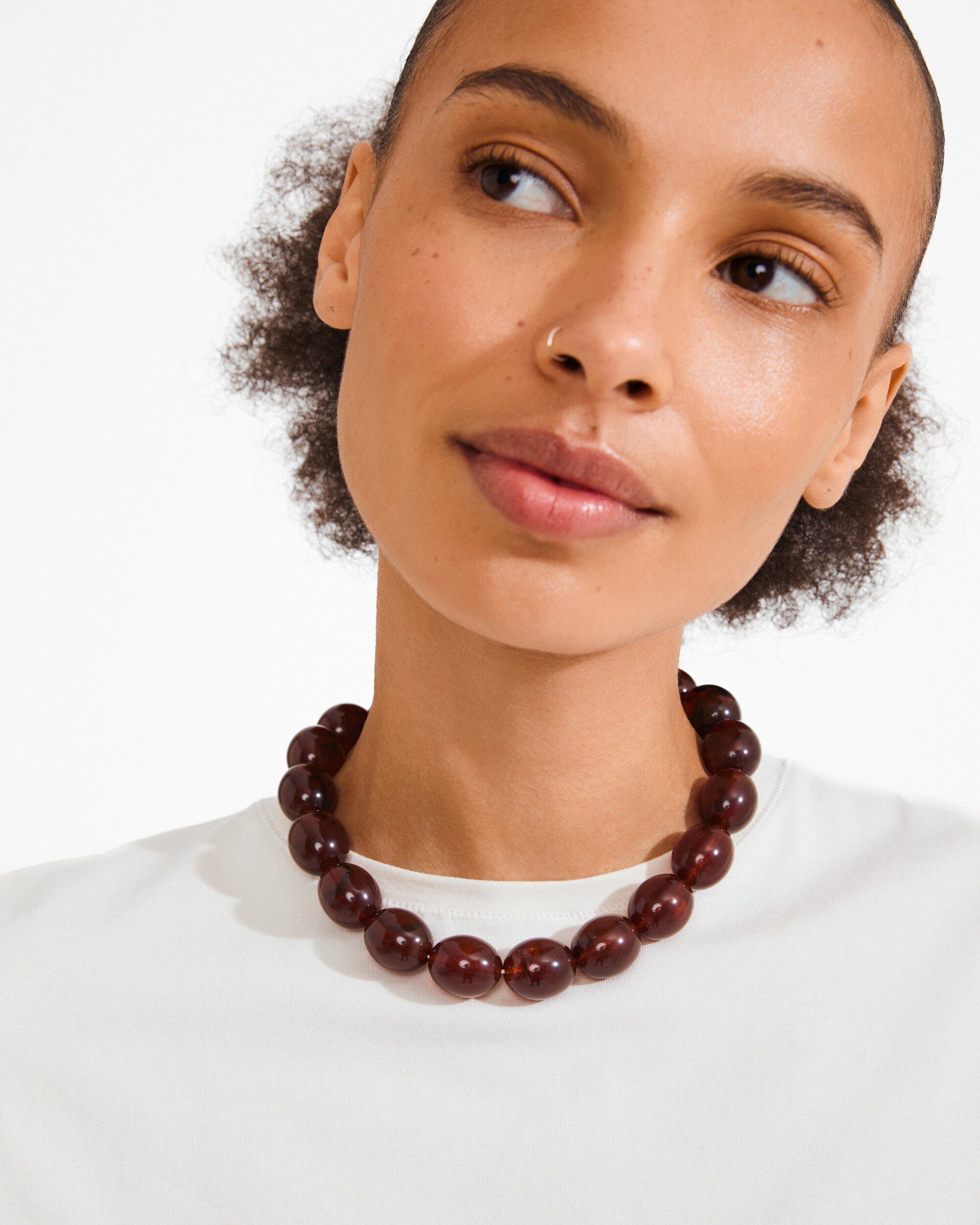 STILL necklace gold-plated/brown