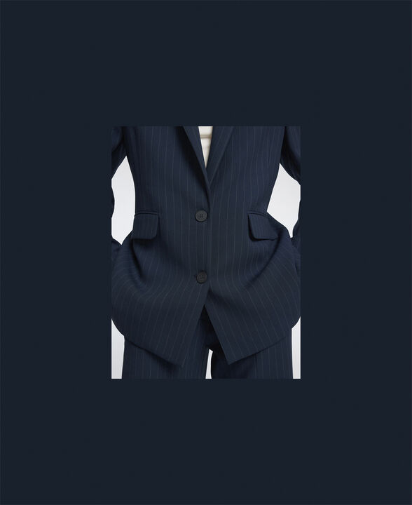 SLFRITA LS RELAXED BLAZER PIN STRI