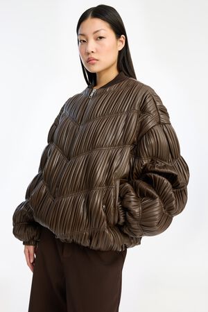 PLEATED BOMBER JACKET