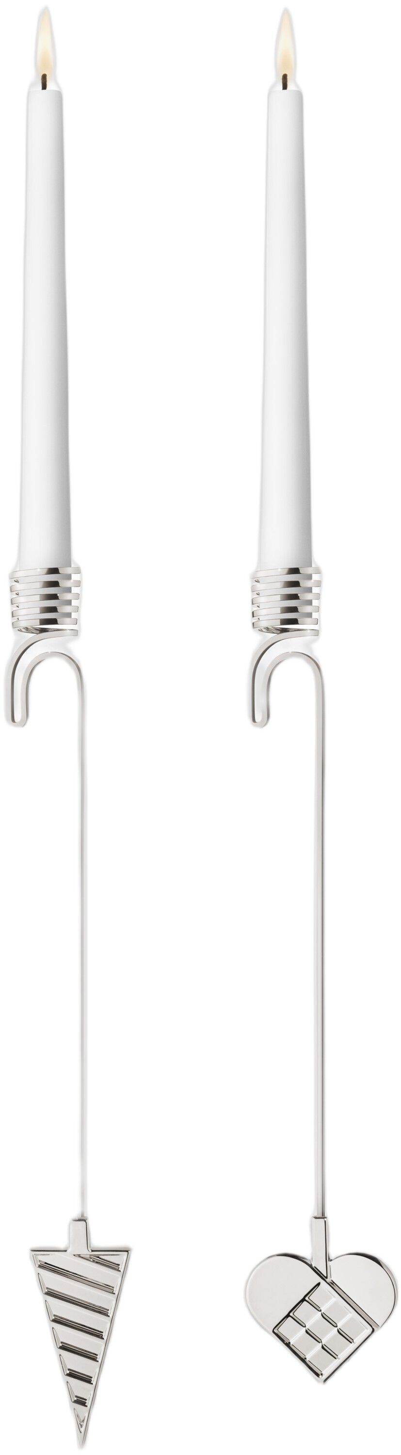 CC 2025 CANDLEHOLDER SET HEART & CORNET PALLADIUM PLATED