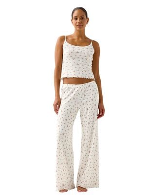 Wide pyjama trousers in pointelle w