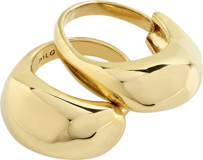 LIGHT recycled ring, 2-in-1 set, gold-plated
