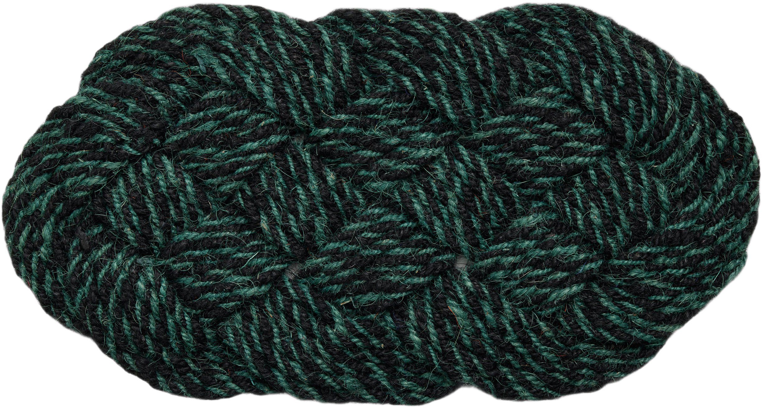 Coco Door Mat-Swirl-Green and black