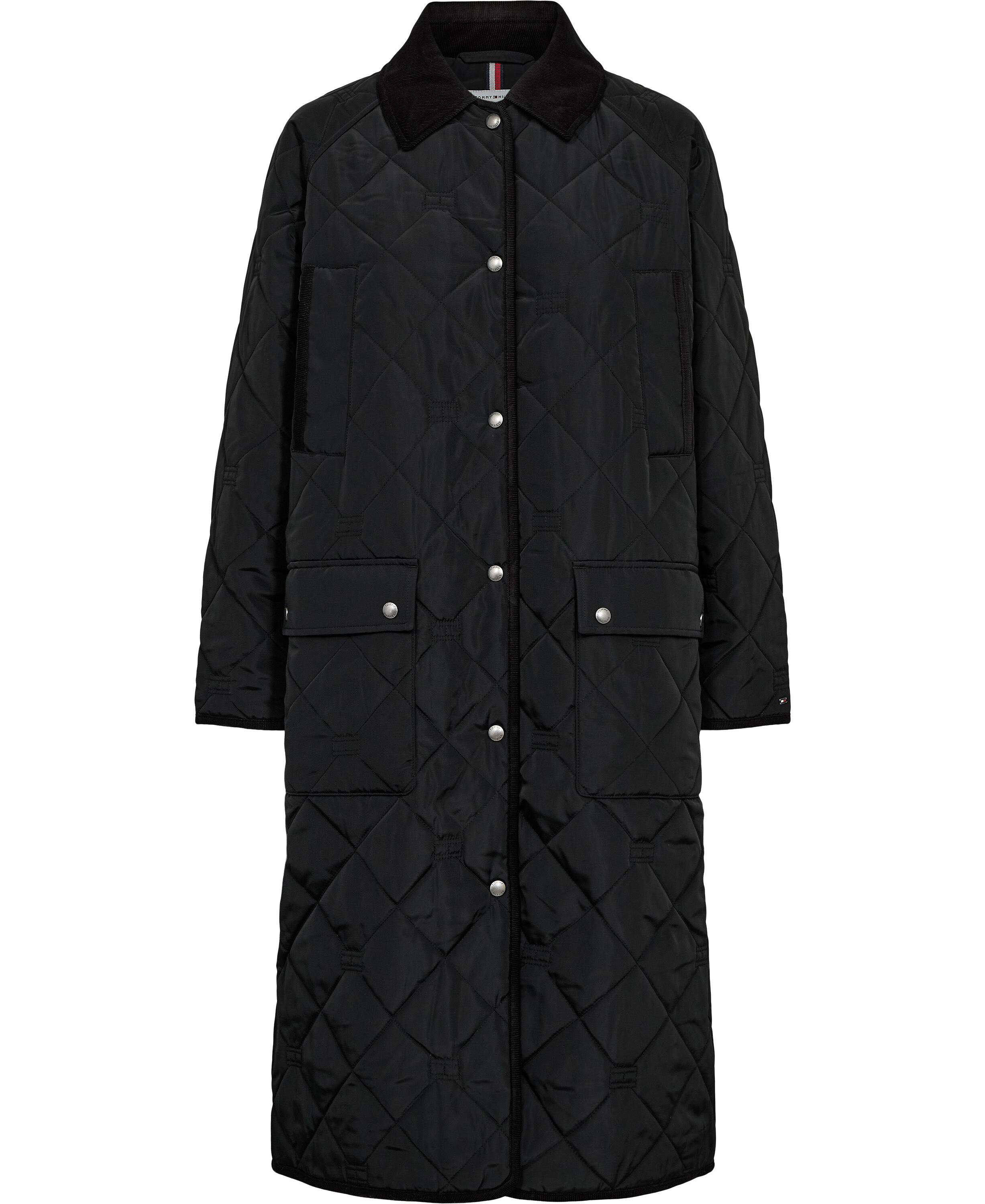 Flag Quilted Padded Oversized Longline Coat