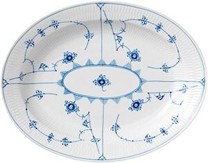 Blue Fluted Plain fat oval 36,5 cm