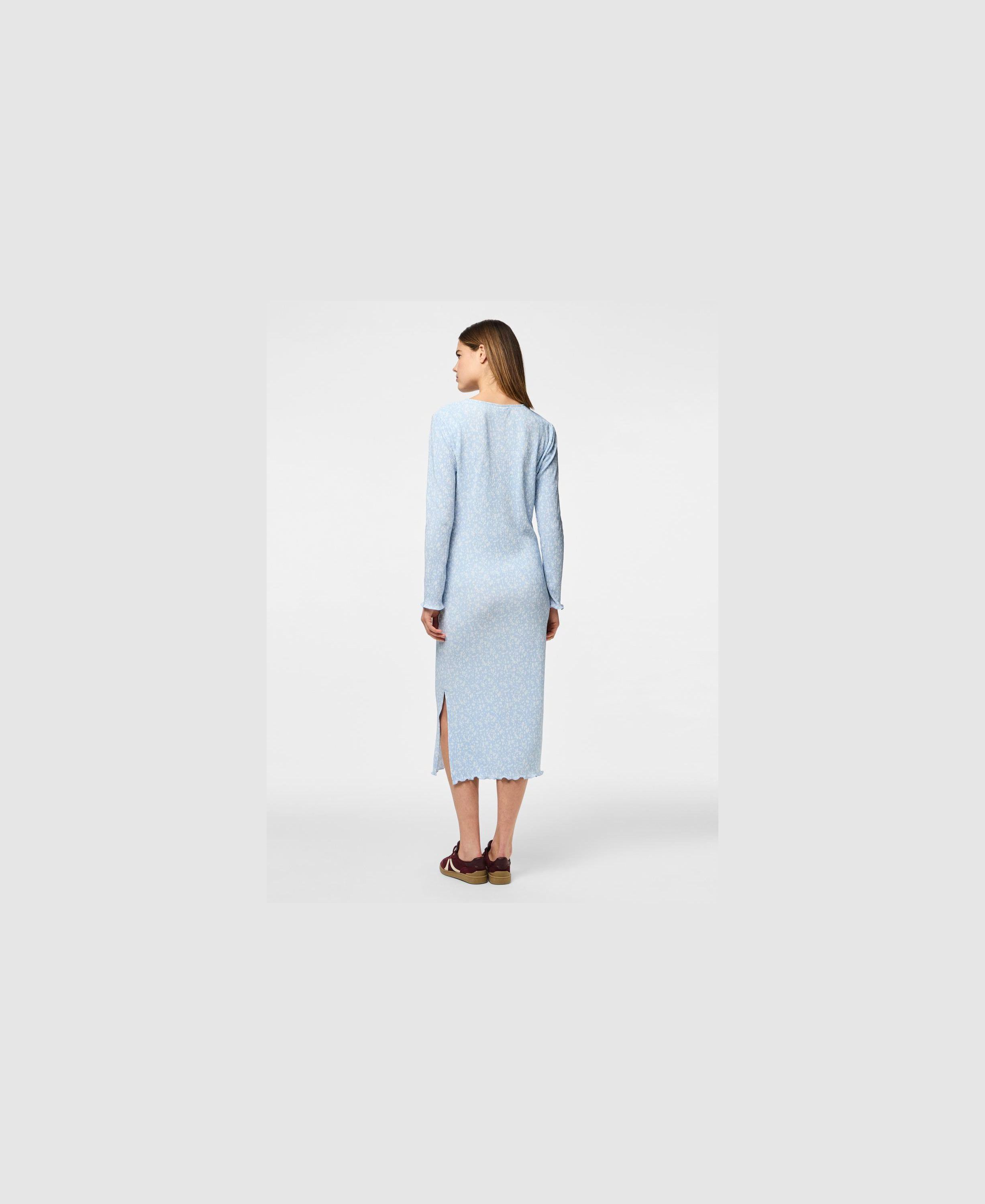 PCFLORA LS MIDI DRESS JRS BC