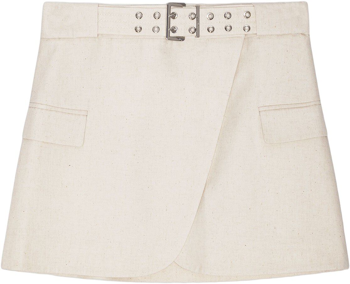 Cotton Melange Tailoring Mini Skirt