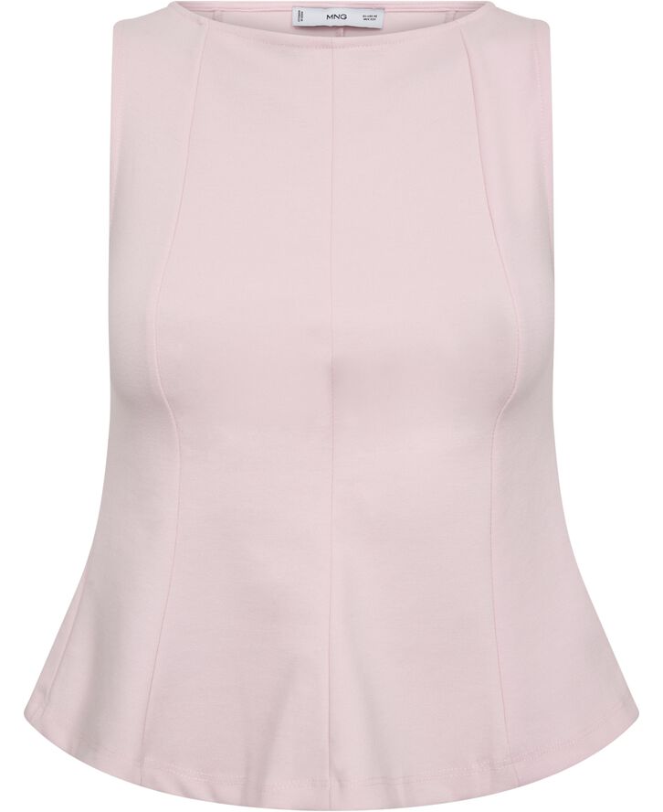 Peplum top with seam detail