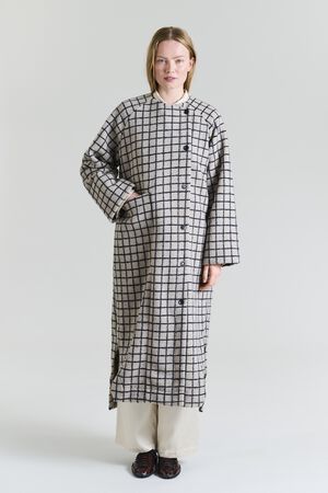 Woollen wire lang frakke