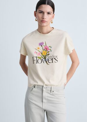 Cotton t-shirt with printed message