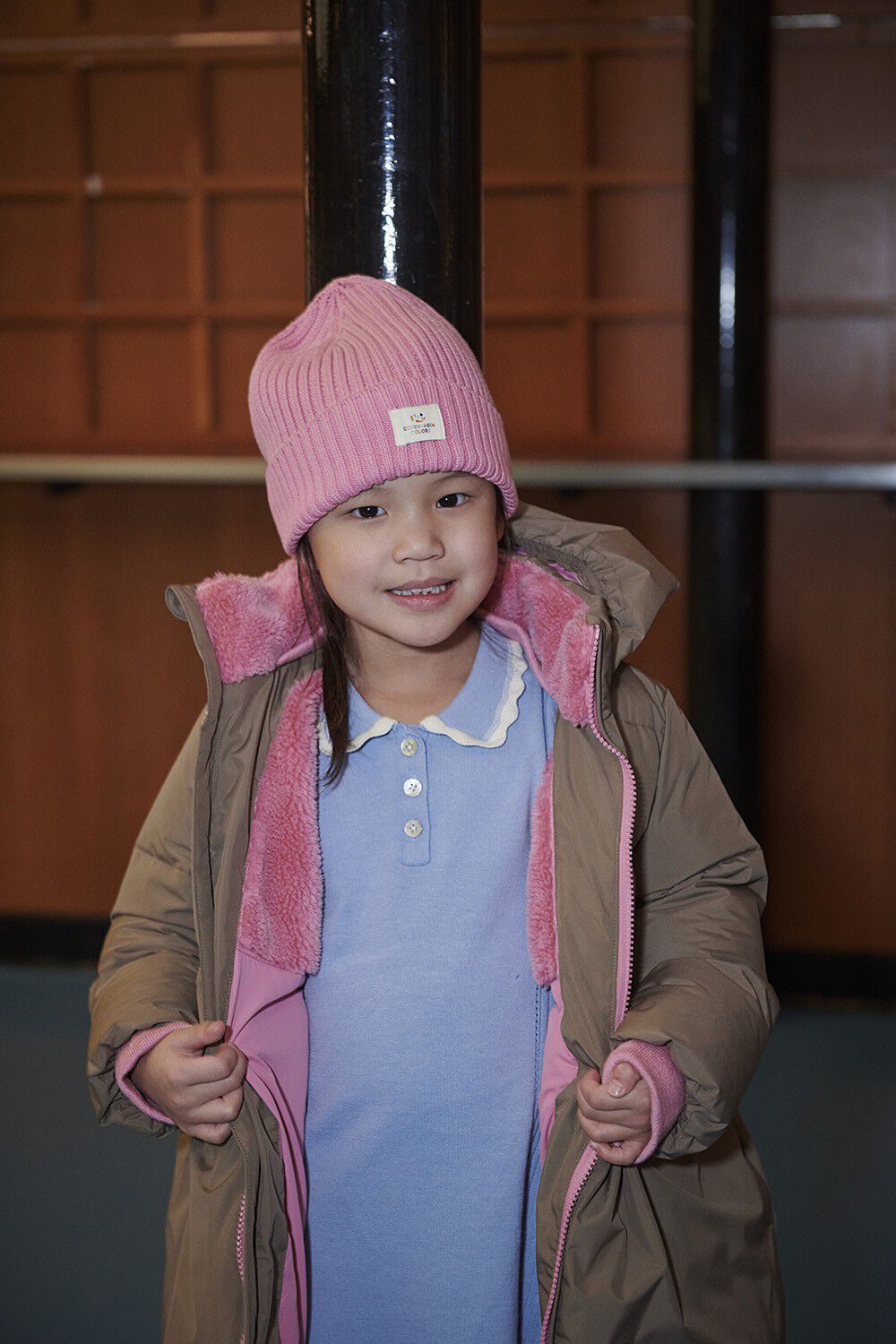 Puffer Long Frill Jacket w. Teddy Lining