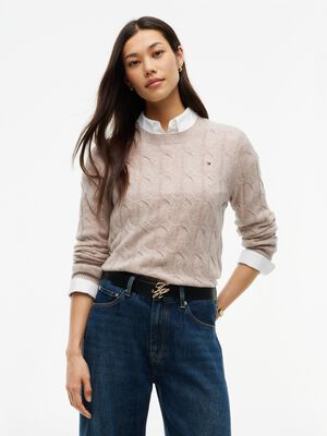 Pure Wool Chain Cable Knit Jumper